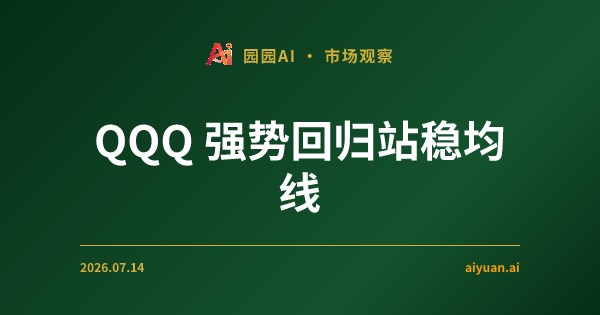 QQQ 强势回归站稳均线,财富种植园 V22.1 信号今日正式转多