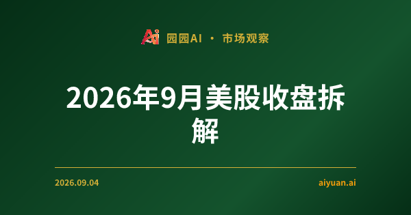 2026年9月美股收盘拆解:大盘微调下的科技股韧性与美债期权巨量埋伏